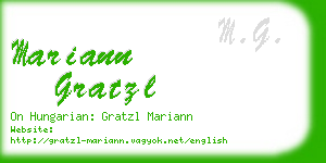mariann gratzl business card